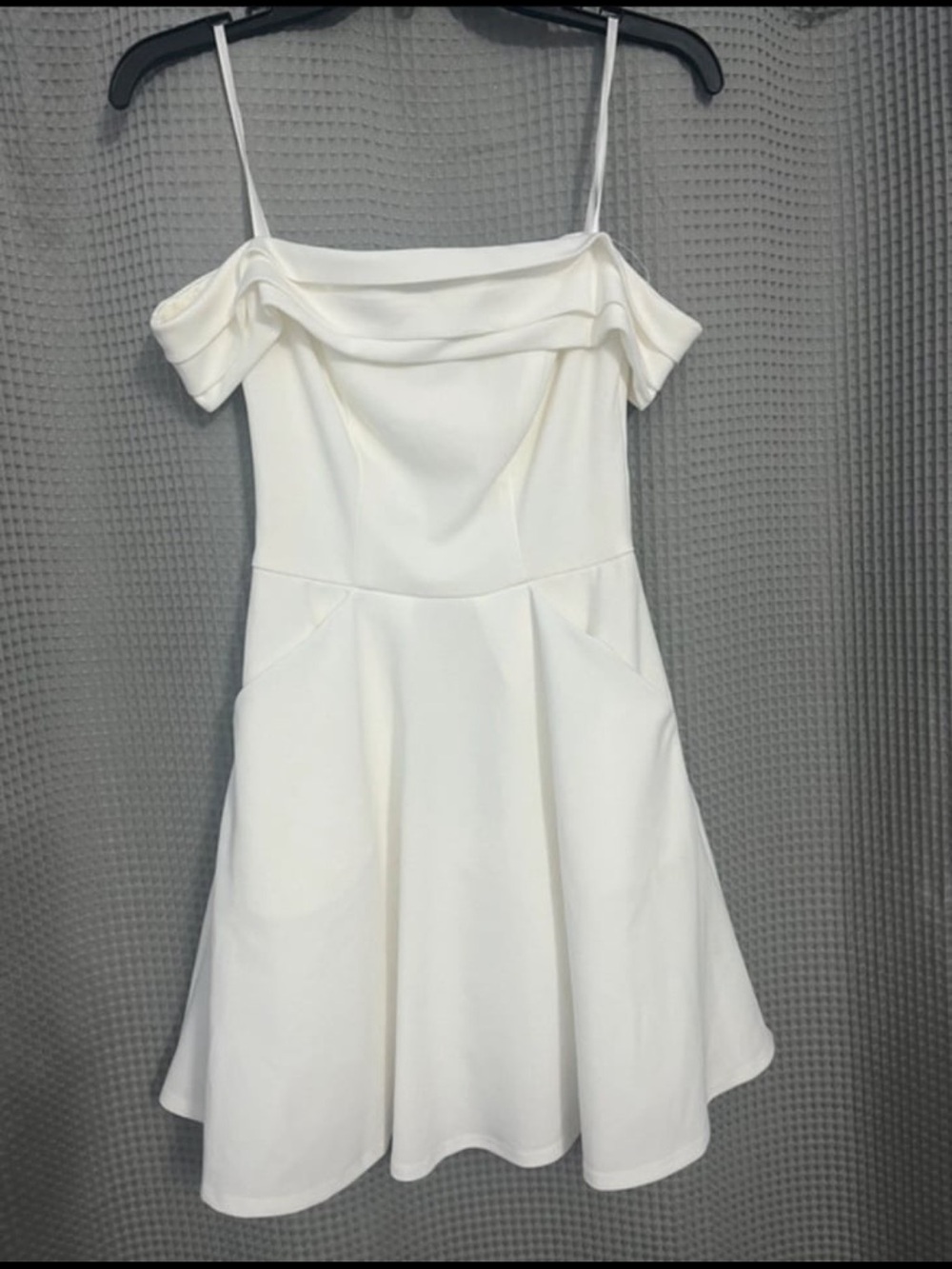 Off-Shoulder White Fit & Flare Dress